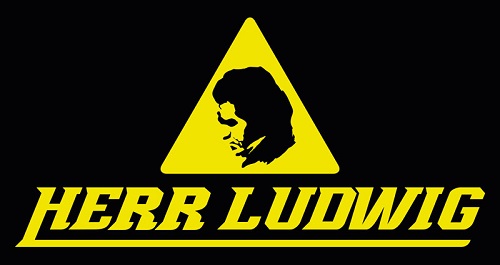 Herr Ludwig Logo komplett gelb auf schwarz 500